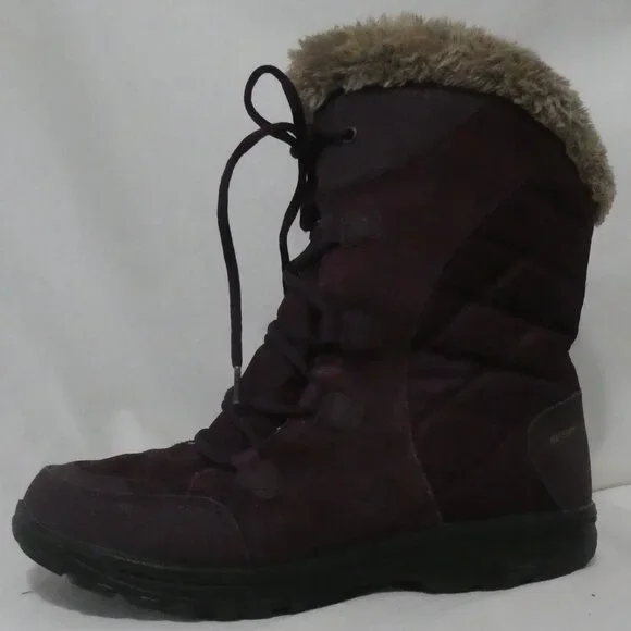 COLUMBIA - Waterproof | size 10 | Elegant Purple Faux-Fur Trim Boots - Picture 8 of 12